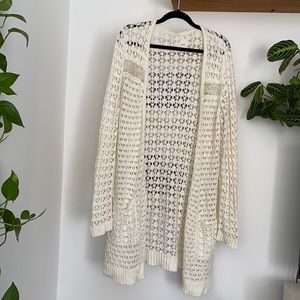White Crocheted Anthropologie Cardigan